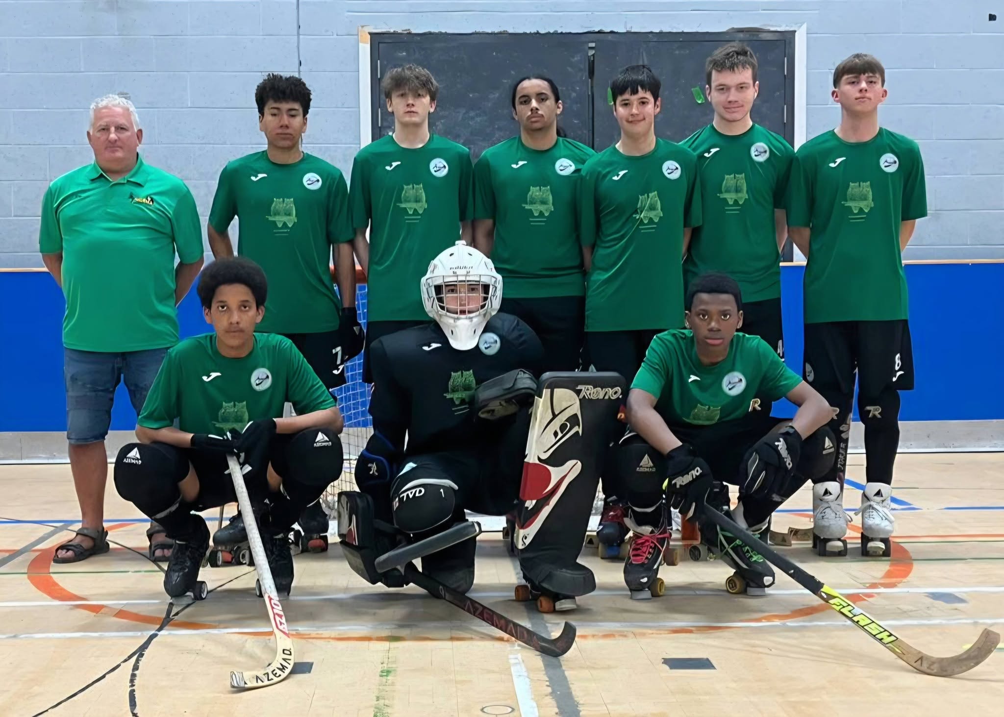 Rink hockey players at a Northern Counties tournament